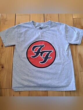 Kids FOO FIGHTERS T-SHIRT Band Logo Heather Gray Size 7/8